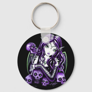 Belladonna Purple Skull Fairy Keychain