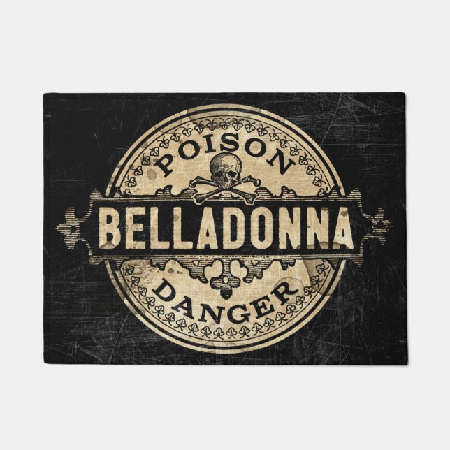 Belladonna Vintage Style Poison Label Doormat (Front)