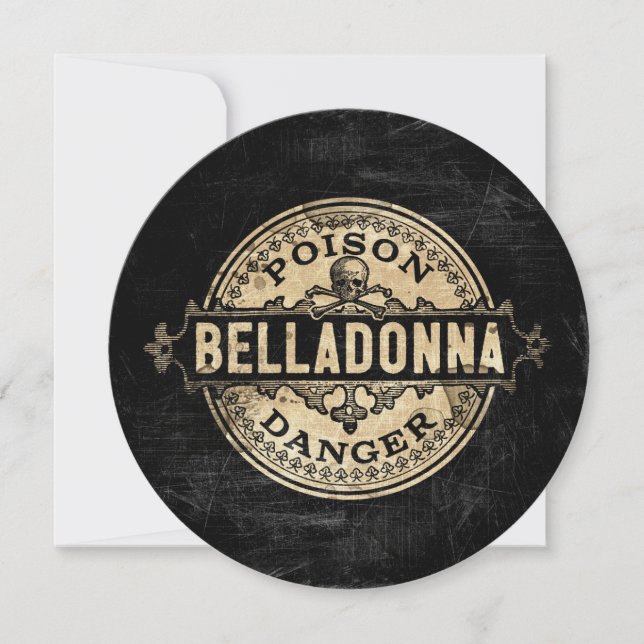 Belladonna Vintage Style Poison Label Invitation (Front)