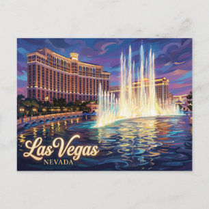 Bellagio Fountains USA Postcard