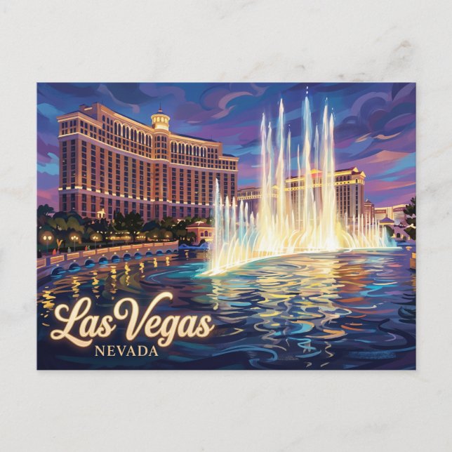 Bellagio Fountains USA Postcard (Front)