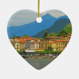Bellagio Italy Poster Ceramic Tree Decoration
