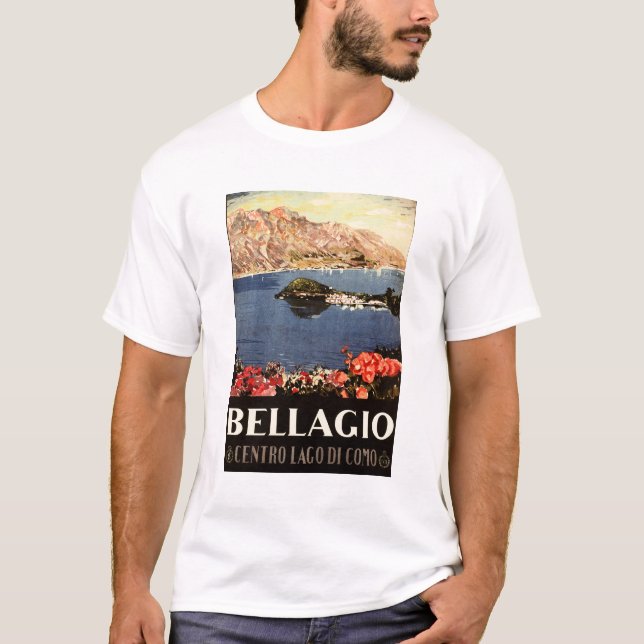 BELLAGIO Lake Como ITALY Scenic Italian Tourism Ad T-Shirt (Front)