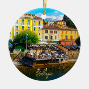 Bellagio Lombardy Lake Como Italy Waterfront Ceramic Tree Decoration