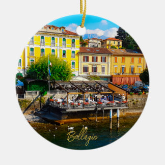 Bellagio Lombardy Lake Como Italy Waterfront Ceramic Tree Decoration