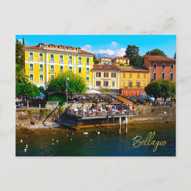 Bellagio Lombardy Lake Como Italy Waterfront Postcard (Front)
