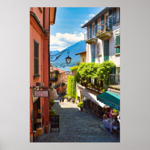 Bellagio, old town centre alley (Lake Como, Italy) Poster