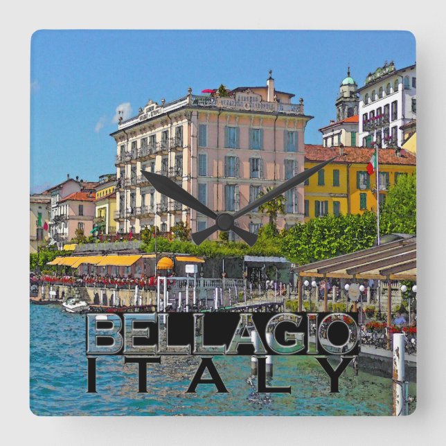 Bellagio Square Wall Clock (Front)
