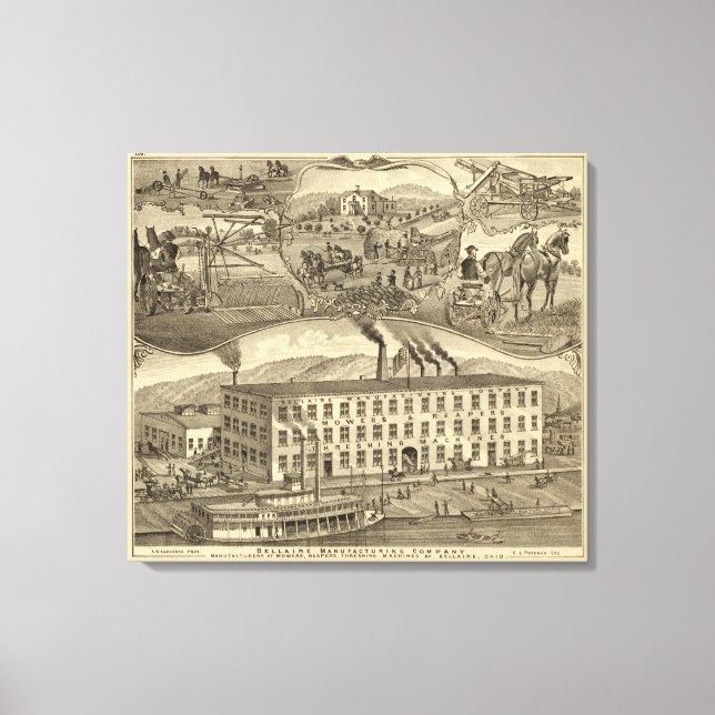 Bellaire Manufacturing Company Bellaire, Ohio Canvas Print (Front)