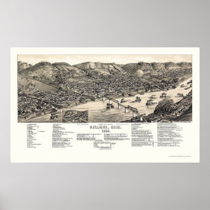 Bellaire, OH Panoramic Map - 1882 Poster