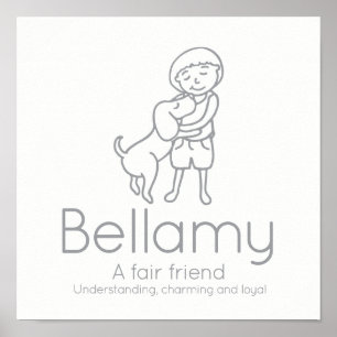 Bellamy friendship name meaning custom kids poster