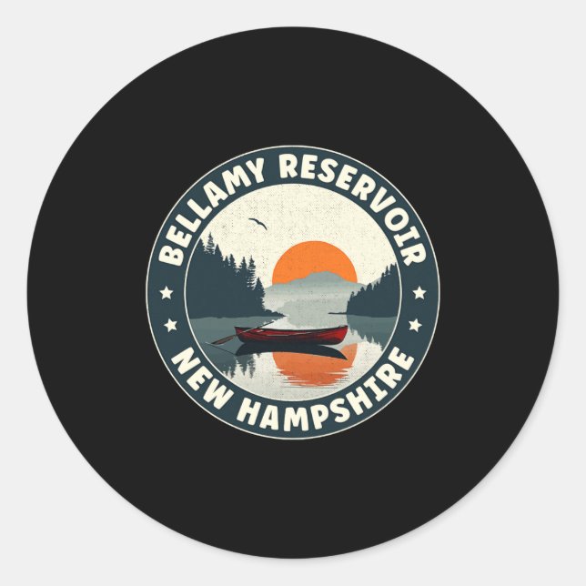 Bellamy Reservoir New Hampshire Sunset T Shirt  Classic Round Sticker (Front)