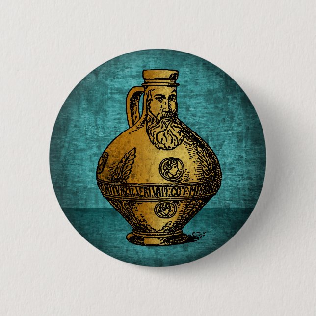 Bellarmine Witch Bottle 6 Cm Round Badge (Front)