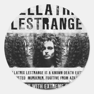 Bellatrix Lestrange Wanted Poster Classic Round Sticker