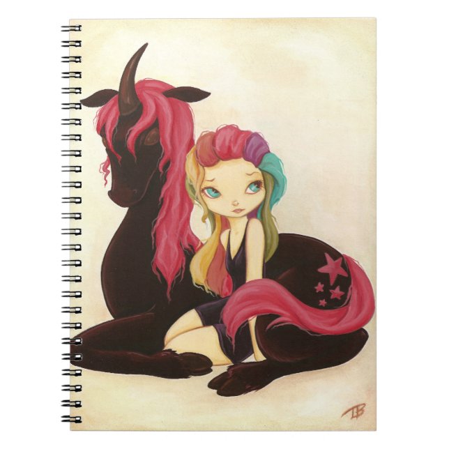Belle and night - Fairy rainbow unicorn notebook (Front)