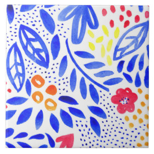Belle Bold Floral Ceramic Tile - 3