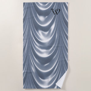 Belle Drape Soft Bleau Elegant Pattern Monogram Beach Towel