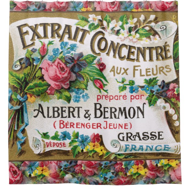 Belle Epoch French Perfume Shower Curtain (Front)