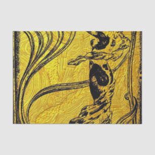 Belle Epoque,Art Nouveau,vintage,gold,black,female Tissue Paper