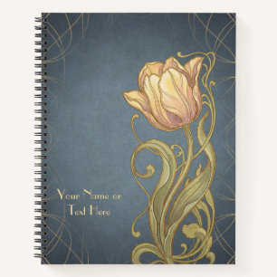 Belle Époque Botanicals: Art Nouveau Pink Tulip Notebook