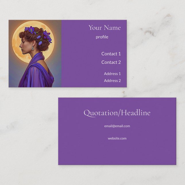 Belle Époque Muse in Purple Business Card (Front/Back)
