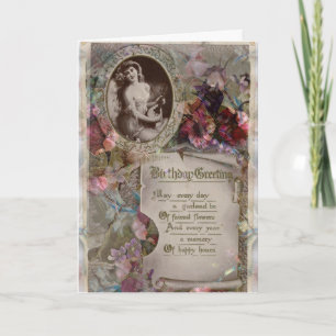 Belle Epoque style Floral Birthday Card