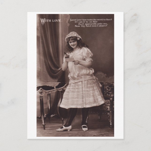 Belle Epoque Woman Romantic Vintage Postcard (Front)
