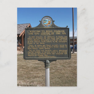 Belle Fourche, SD, Geo Centre of US Sign Postcard