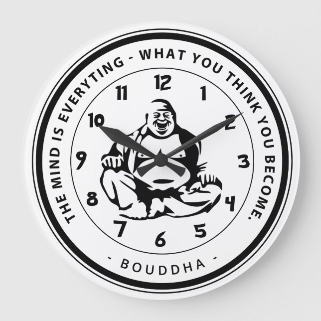 Belle horloge murale inspiration Bouddha Large Clock (Front)