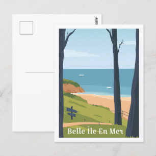 Belle ile en mer France Travel Place Illustration Postcard