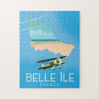 Belle Île, France travel poster print. Jigsaw Puzzle