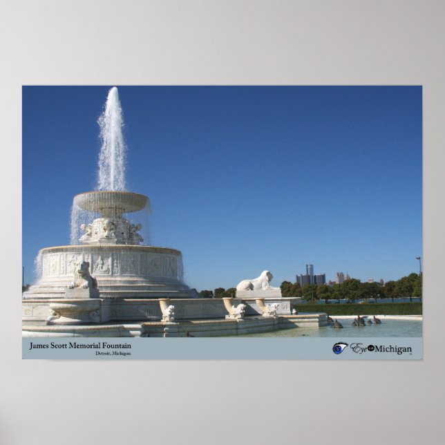 Belle Isle Fountain - Detroit, MI Poster (Front)