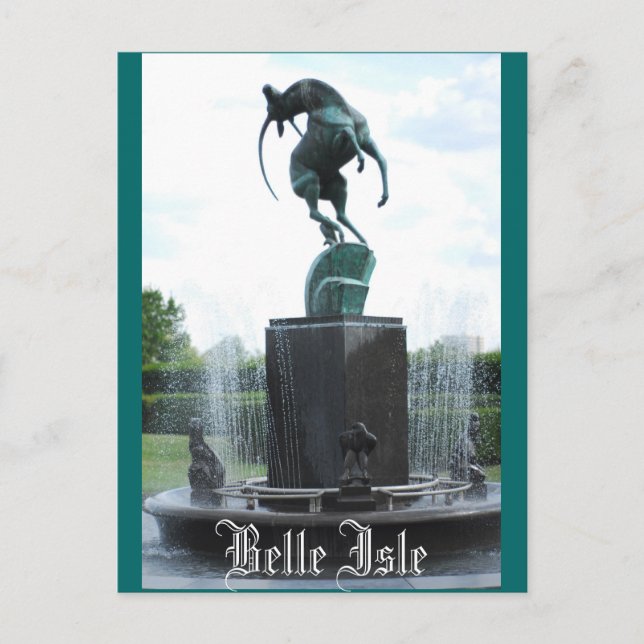 Belle Isle Fountain Postcard (Front)