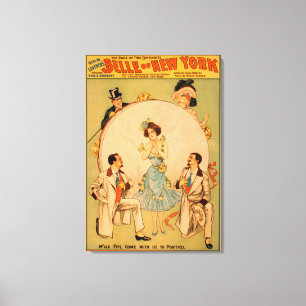 "Belle of New York" Musical Theatre Poster Canvas Print