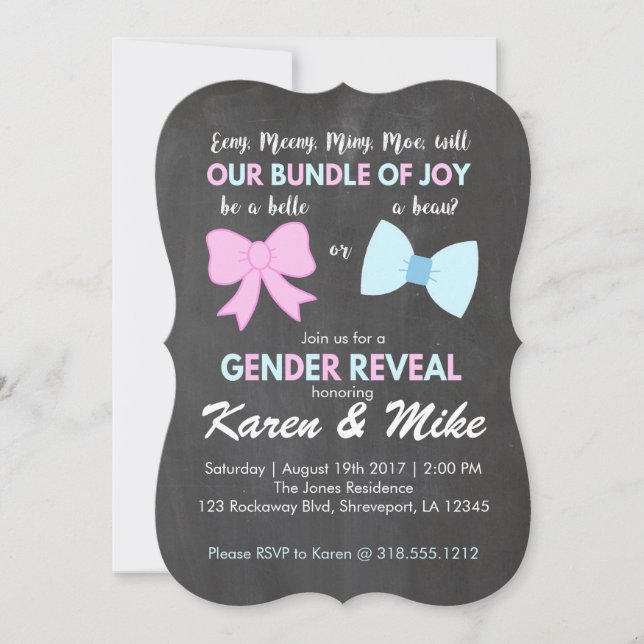 Belle or Beau Gender Reveal Invitations (Front)