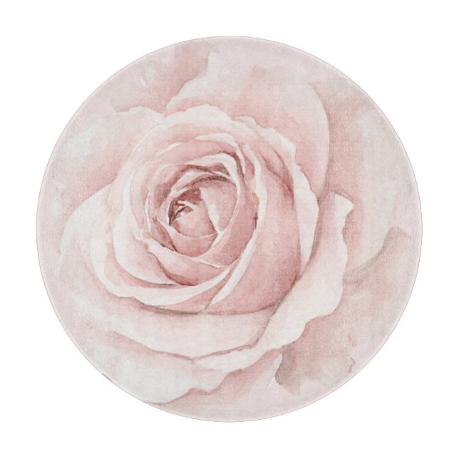 Belle Rose Beautiful Pink Flower Cutting Board (Front)