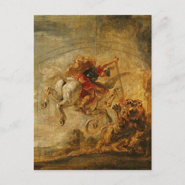 Bellerophon Riding Pegasus Fighting the Chimaera Postcard (Front)