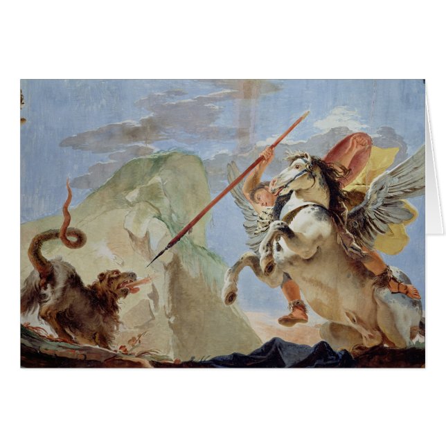 Bellerophon, riding Pegasus, slaying the Chimaera, (Front Horizontal)