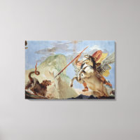 Bellerophon, riding Pegasus, slaying the Chimaera,