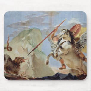 Bellerophon, riding Pegasus, slaying the Chimaera, Mouse Mat