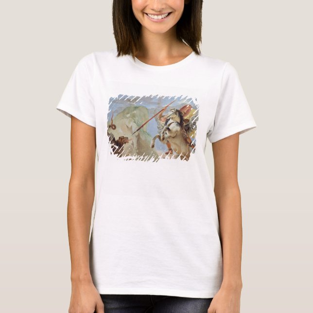 Bellerophon, riding Pegasus, slaying the Chimaera, T-Shirt (Front)