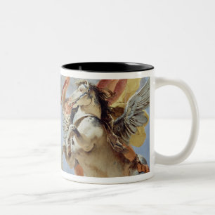 Bellerophon, riding Pegasus, slaying the Chimaera, Two-Tone Coffee Mug