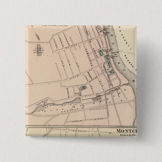 Belleville, Montclair, NJ 15 Cm Square Badge (Front)