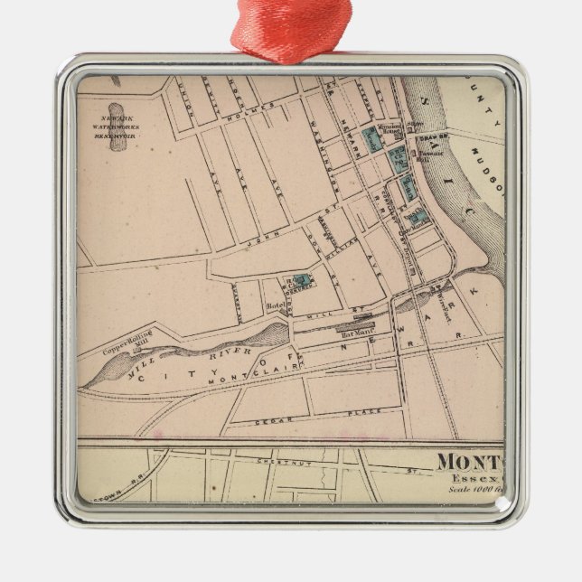 Belleville, Montclair, NJ Metal Tree Decoration (Front)