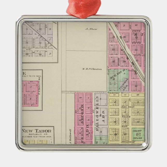 Belleville, Talmage, Harbine, Elgo, Kansas Metal Tree Decoration (Front)