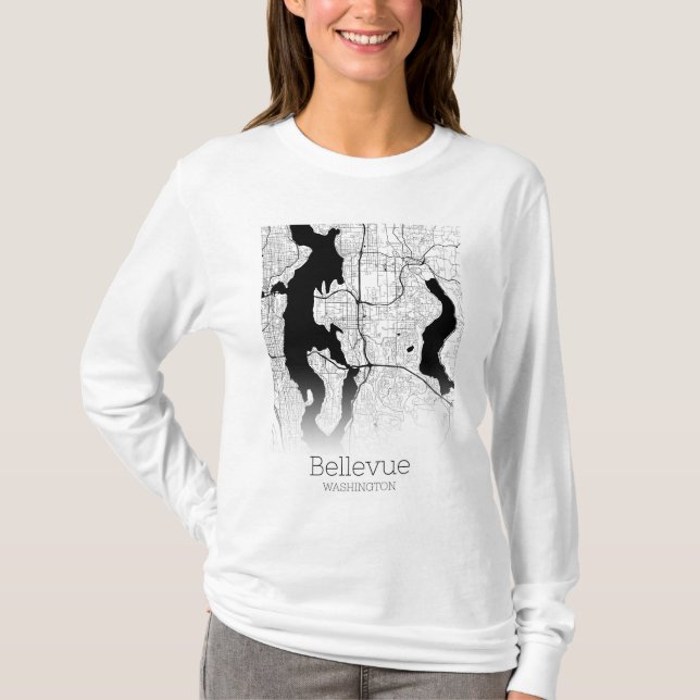 Bellevue City Map T-Shirt (Front)