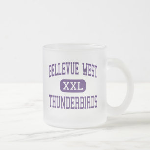 Bellevue West - Thunderbirds - High - Bellevue Frosted Glass Coffee Mug