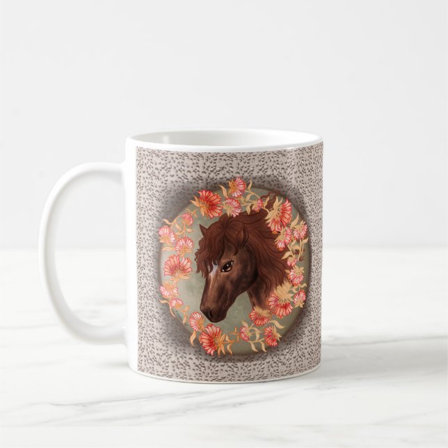 Bellflower Chestnut Horse Mug (Left)
