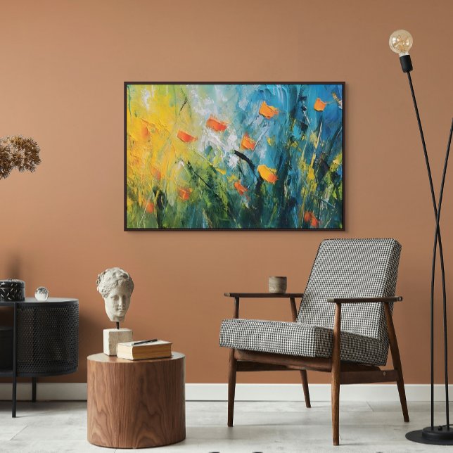 Bellflowers – Abstract Floral Meadow in Motion Canvas Print (Creator Uploaded)