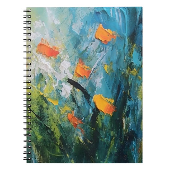 Bellflowers – Abstract Floral Meadow in Motion Notebook (Front)